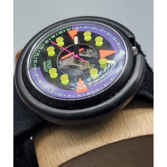 1991 Skeleton Swatch Pop Uphill Watch Swiss Vintage 46mm Adjustable Ultra Rare main image 13